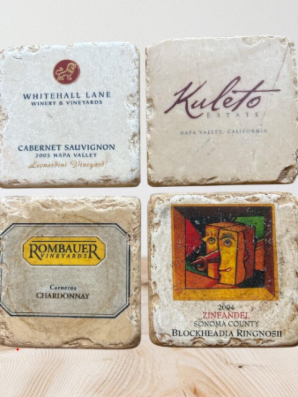 Vintage California Wine Coasters - Set of 4
